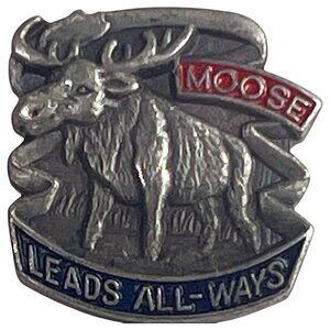 Vintage Moose Lodge Pin Brooch Tie Tack Leads All-Ways Metal Lapel Badge
